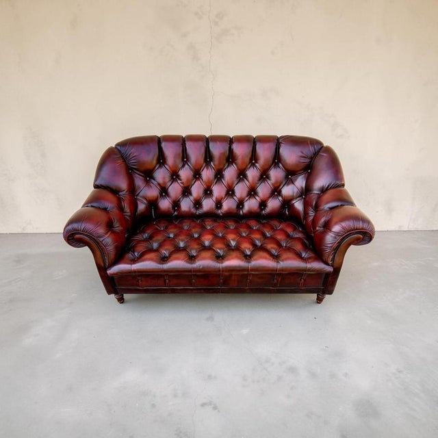 Sofa in Fan Leather For Sale - Image 3 of 10