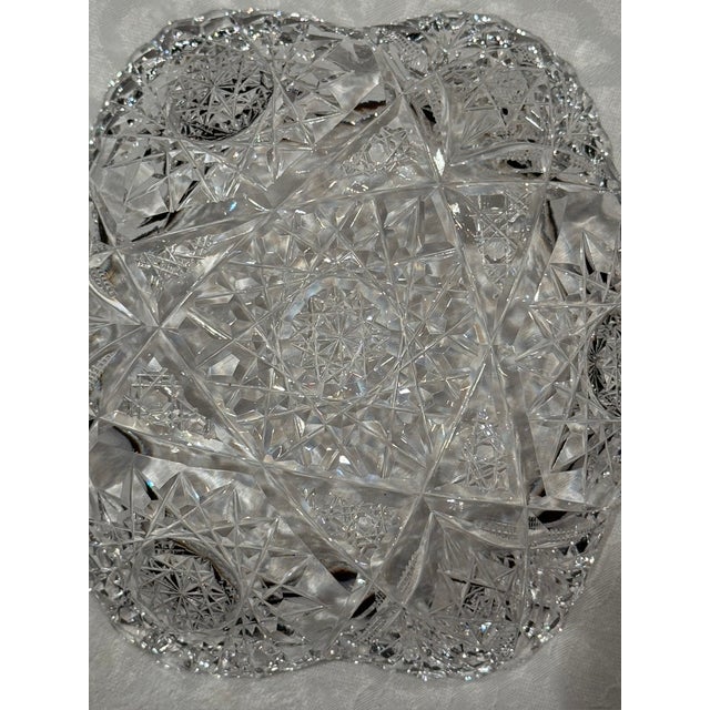 Set of Three American Brilliant Period Cut Crystal Plates For Sale - Image 17 of 17