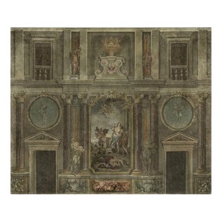 Antique Panoramic Wall Mural on Canvas, 1800s For Sale