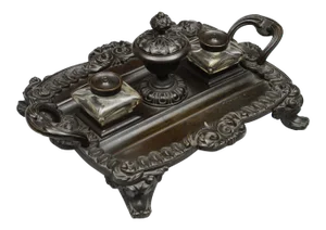 Regency Bronze Partners Inkstand, Circa 1820.