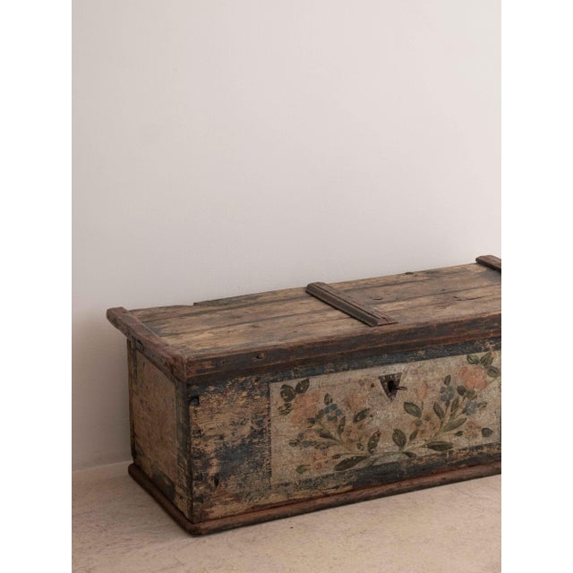 18th Century Swedish Chest in Pine, 1700s For Sale - Image 5 of 8
