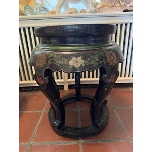 Antique Chinese Cloisonne Top Round Jardiniere Stand Two Fish Motif For Sale - Image 12 of 12