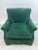 Hollywood Regency Style Custom Overstuffed Emerald Velvet Armchair The armchair features an inviting, deep-seated...