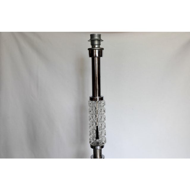 1960s Vintage Chrome and Glass Floor Lamp attributed to Richard Essig, 1970s For Sale - Image 5 of 11