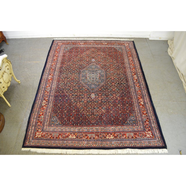 Farahan Sarook Blue Hand Knotted Persian Oriental Room Size Rug Carpet