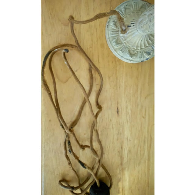 Antique 1920s Reverse Painted Puffed Glass Boudoir Lamp Jefferson Style Scenic Sunset For Sale - Image 13 of 15