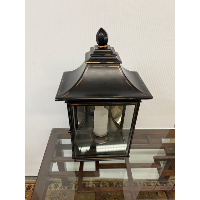 Pagoda Burnished Metal Wall Sconce, Large For Sale - Image 4 of 12