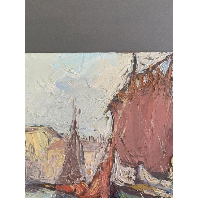Post-Impressionist Artist, Seascape with Sailboats, 1979, Oil Painting For Sale - Image 4 of 18