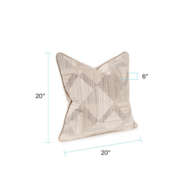 Prisma Natural 20x20 Poly Filled Pillow For Sale - Image 10 of 11
