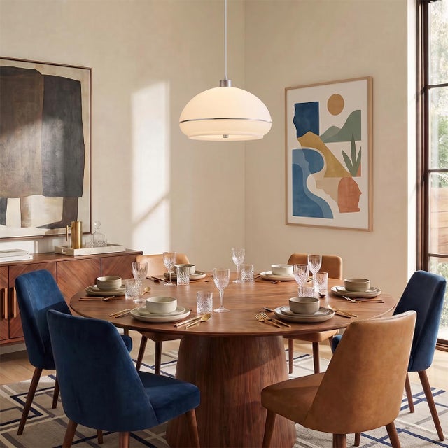 Mid-Century Modern Nova of California Satin Nickel Morelli Pendant Light - Mid Century Modern Lucite Shade, Steel Body, Elv Dimmer Compatible For Sale - Image 3 of 6