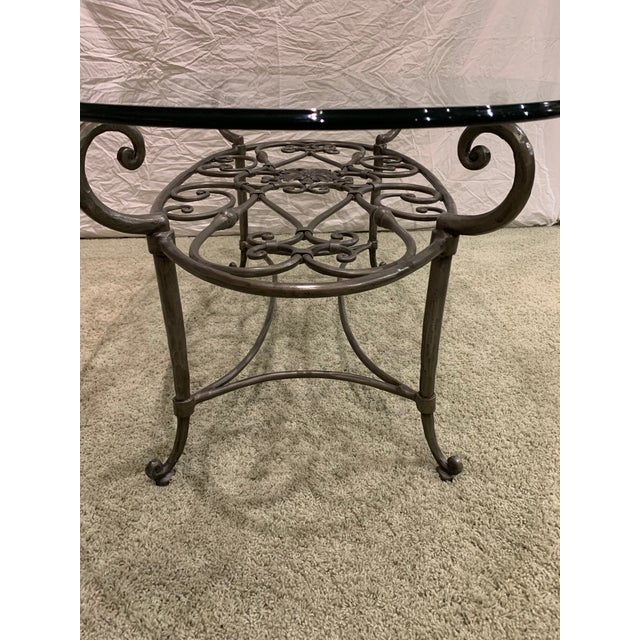Traditional Ethan Allen Glass and Iron Coffee Table Chairish