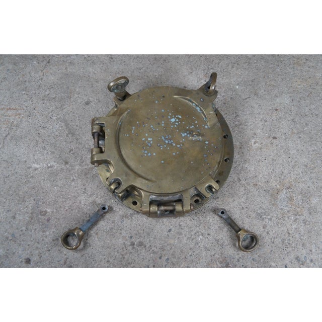 Early 20th Century Solid Brass Ships Porthole Window Nautical Maritime For Sale - Image 11 of 13