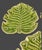 Late 20th Century Monterey Green Tropical Monstera Leaf Shaped Serving Plates - Set of 3 For Sale - Image 4 of 9