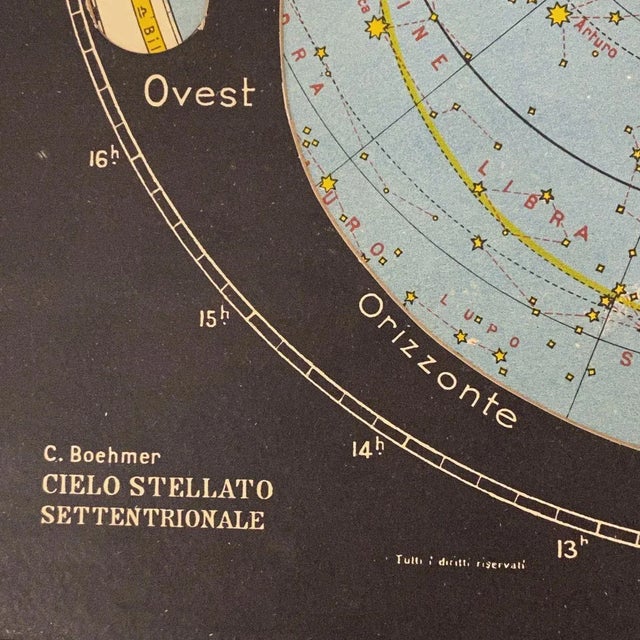 Revolving Celestial Map by Boehmer for Paravia, 1950s, in Flawless conditions. Designed 1950 to 1959 This piece has an...