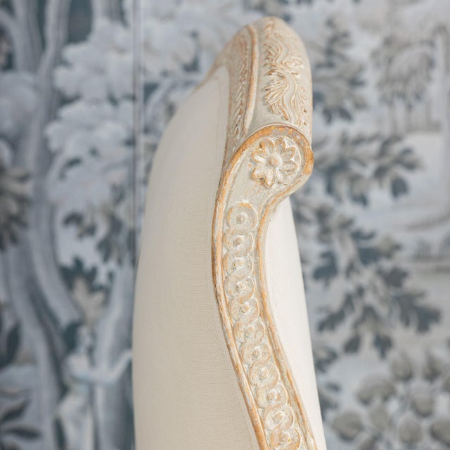 19th C. Swedish Gustavian Period Upholstered Daybed in Original Paint For Sale - Image 9 of 15