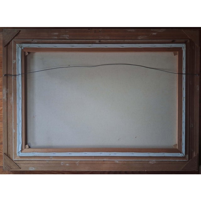 Wood Mid-20th Century Venetian Canal Landscape Oil Painting Signed R. Millano For Sale - Image 7 of 8