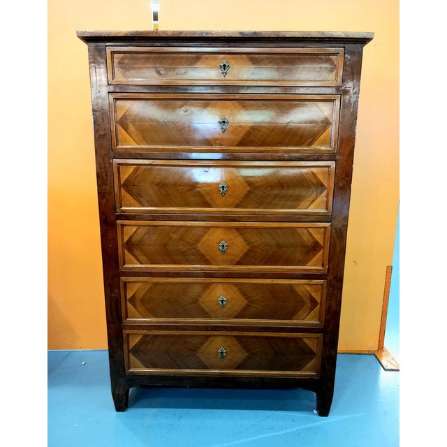 Vintage Walnut Chest of Drawers For Sale - Image 6 of 6