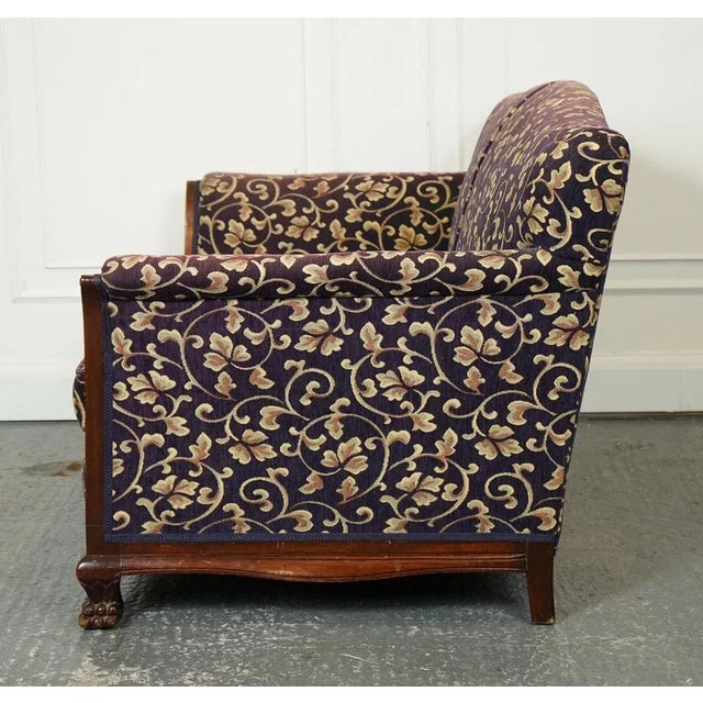 Gold Victorian Fabric Bergere Suite Sofa and Armchairs, Set of 3 For Sale - Image 8 of 17