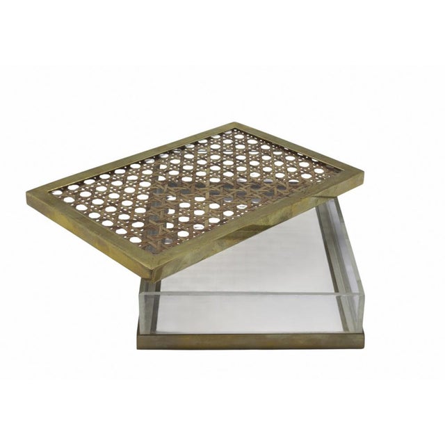 1970s Acrylic and Vienna Straw Box from Christian Dior, 1970s For Sale - Image 5 of 8