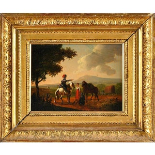 Flemish School, 18th century. The Scout Rider. Oil on panel. For Sale