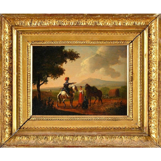 Flemish School, 18th century. The Scout Rider. Oil on panel. For Sale