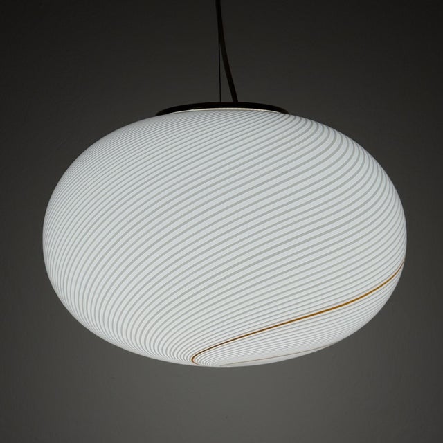 Classic Swirl Murano Pendant Lamp with Vetri Murano, Italy, 1970s For Sale - Image 6 of 17