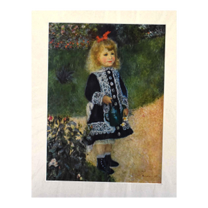 A Girl With a Watering Can" After Pierre-Auguste Renoir - Vintage Lithograph Print (15" X 19")