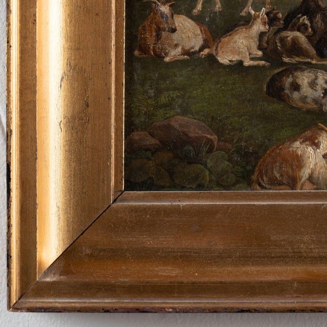 Original Danish 19th Century Small Oil on Canvas Painting of Goats on a Mountainside, Signed i.p Møller For Sale - Image 11 of 12