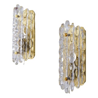 Mid-Century Modern Bubble Wall Lamps attributed to Carl Fagerlund for Orrefors, Sweden, 1960s, Set of 2 For Sale