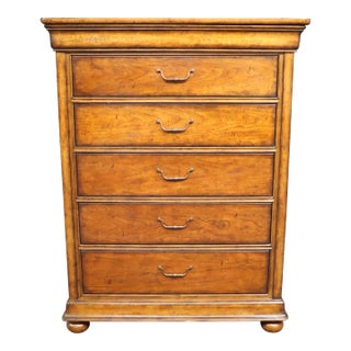 Louis Phillipe Style Cherry High Chest For Sale