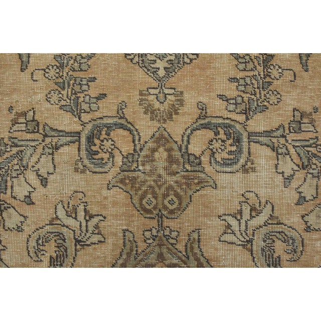 Tabriz Rug 9’4” X 12’8” Pink Wool Vintage Distressed Hand-Knotted Carpet For Sale - Image 10 of 15