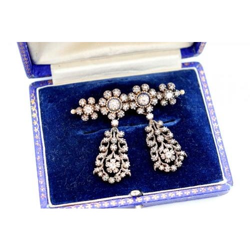 Gold and Silver Brooch with Diamonds, in Very Good conditions. Designed 1920 to 1949 This piece has an attribution mark, I...