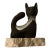 Vintage Studio Art Pottery Cat Kitten Signed Maigon Daga Sculpture Granite Base For Sale