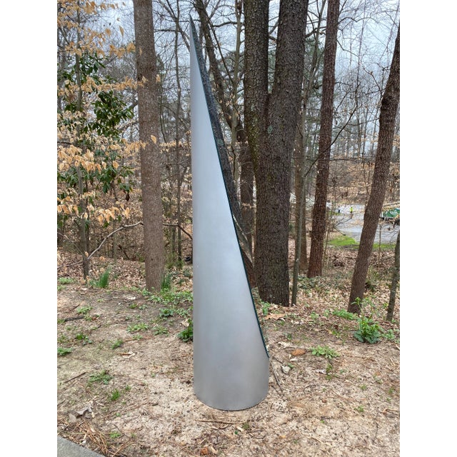 Mid-Century Modern 1980s Gaia Postmodern Silver Lipstick Full Length Floor Mirror For Sale - Image 3 of 7