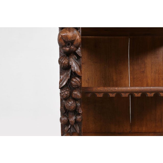 Wood Baroque Style Display Case in Oak, Belgium, 1950s For Sale - Image 7 of 18