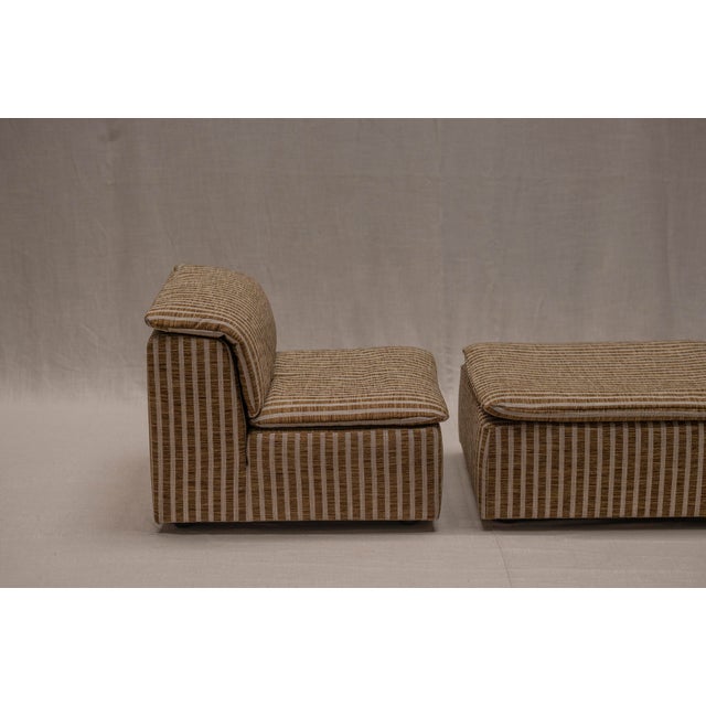 Set of Striped Easy Chair and Ottoman, 1970s For Sale - Image 15 of 18