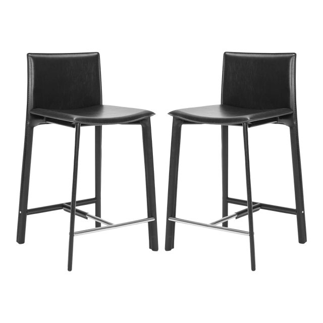 Elise 24" Counter Stool in Black & Chrome - a Pair For Sale