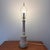 Vintage Mid-Century Tall Ceramic Pink Floral Toile Pattern Lamp W/ Gold Accents For Sale - Image 10 of 10