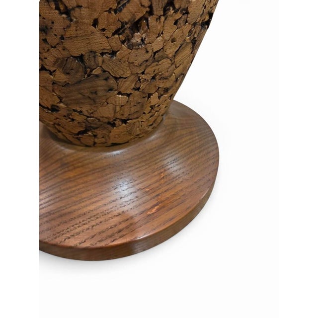 1960s 1960s Cork and Wooden Vintage Lamps- A Pair! For Sale - Image 5 of 6