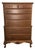 Circa 1940 Queen Anne–Style Mahogany Highboy Chest With 7 Dovetailed Drawers, Refinished For Sale