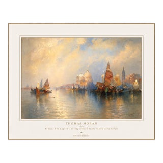 Thomas Moran 1894 Venice Fine Art Mounted Gallery Board Print - The Lagoon For Sale