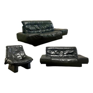 Leather RB 3400 Sofas and RB 2900 Armchair by Rolf Benz, Germany, 1980s, Set of 3 For Sale