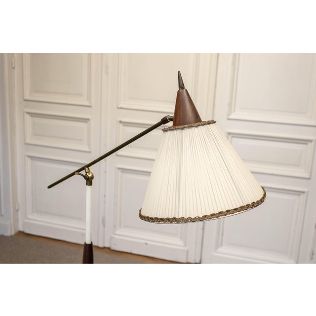 Brown Italian Floor Lamp in Brass and Teak from van Doorn Culemborg, 1950s For Sale - Image 8 of 11