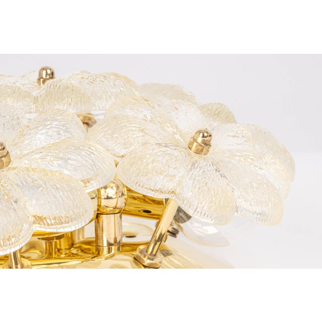 1970s Petite German Glass Flower Wall Light by Ernst Palme, 1970s For Sale - Image 5 of 11