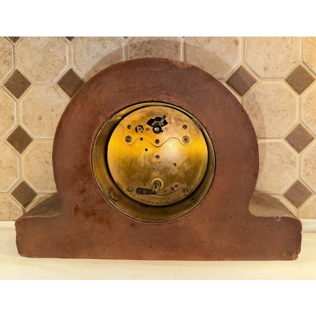 Metal Antique English Advertising Desk or Mantel Clock - Whitaker Leeds Bricks For Sale - Image 7 of 12