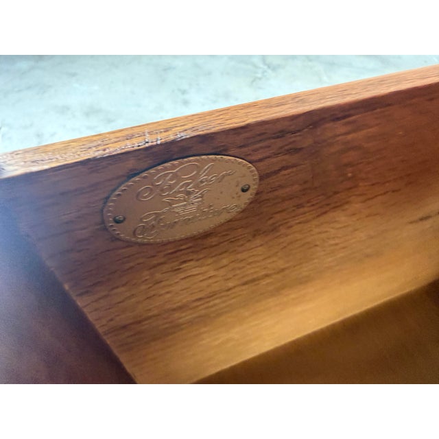 Vintage Baker Furniture Campaign Style Nightstands – A Pair For Sale - Image 9 of 12
