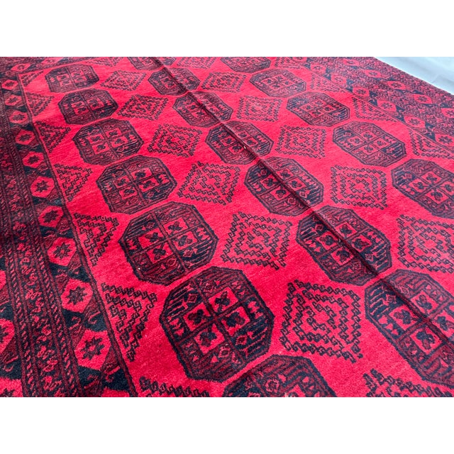 Vintage Afghan Turkmen Ersari Elephant Foot Rug - 9'3" X 7'0" For Sale - Image 4 of 10
