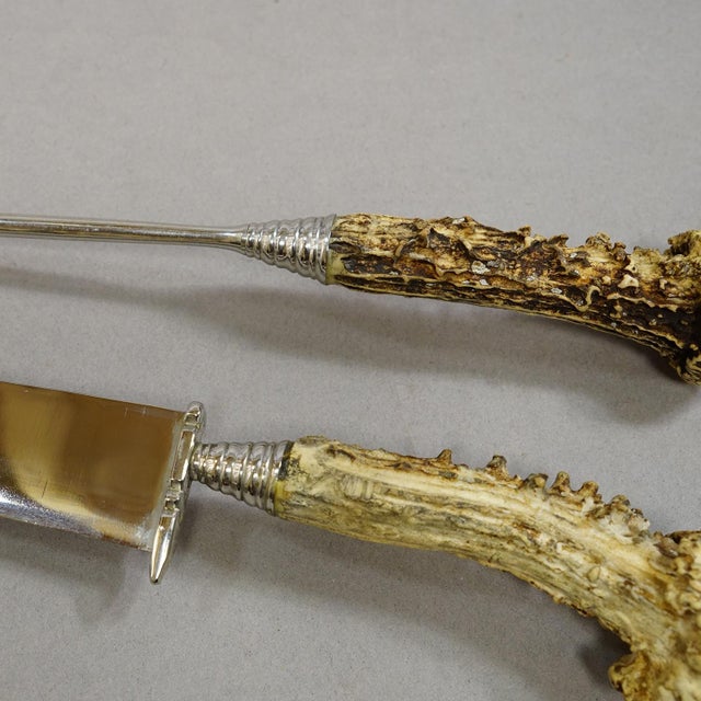Mid 20th Century Vintage Stainless Steel and Horn Cutlery Carving Set, Wingen 1960s For Sale - Image 5 of 5