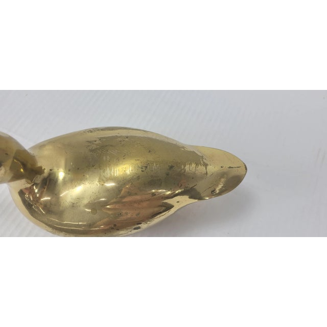 Cabin Vintage Cabin Hunter Lodge Edwardian Brass Duck Mallard Figure Sculpture For Sale - Image 3 of 7