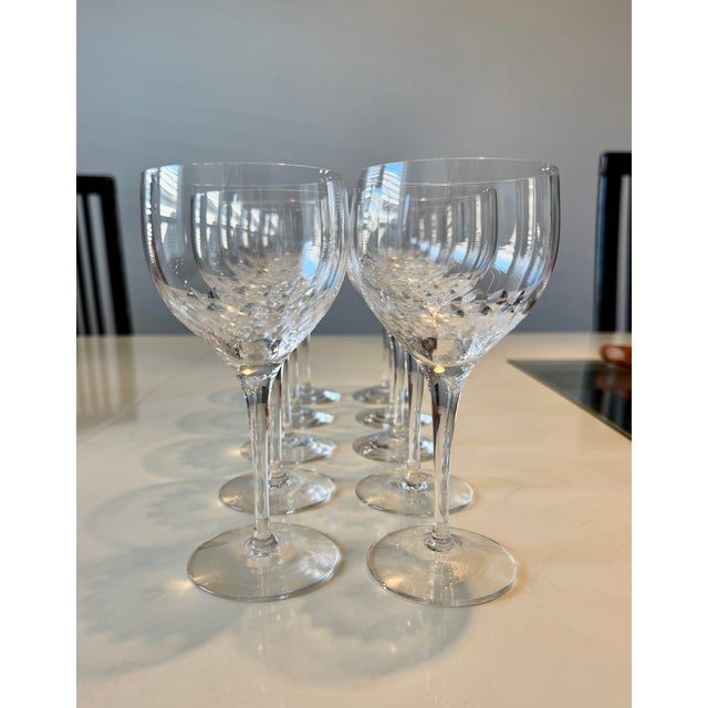 Late 20th century set of 10 Orrefors "Prelude" hand blown crystal wine glasses.